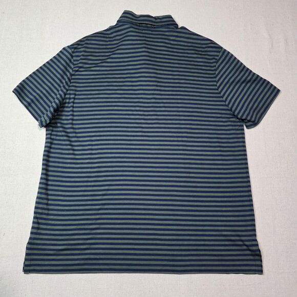 Polo Ralph Lauren Pima Soft Touch Blue And Green Striped Logo Polo Shirt Size XL - Picture 2 of 7